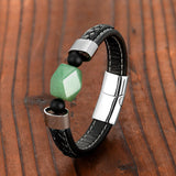Bracelet En Cuir Avec Pierre De Jade Jasiah pour Homme - Mon Bracelet Homme
