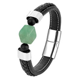Bracelet En Cuir Avec Pierre De Jade Jasiah pour Homme