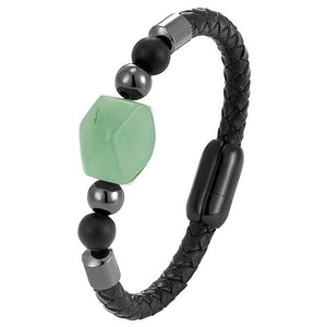 Bracelet En Cuir Avec Pierre De Jade Sylas pour Homme - Mon Bracelet Homme