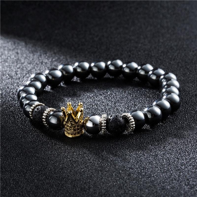Bracelet en Perles Homme Acier en Pierre - Mon Bracelet Homme