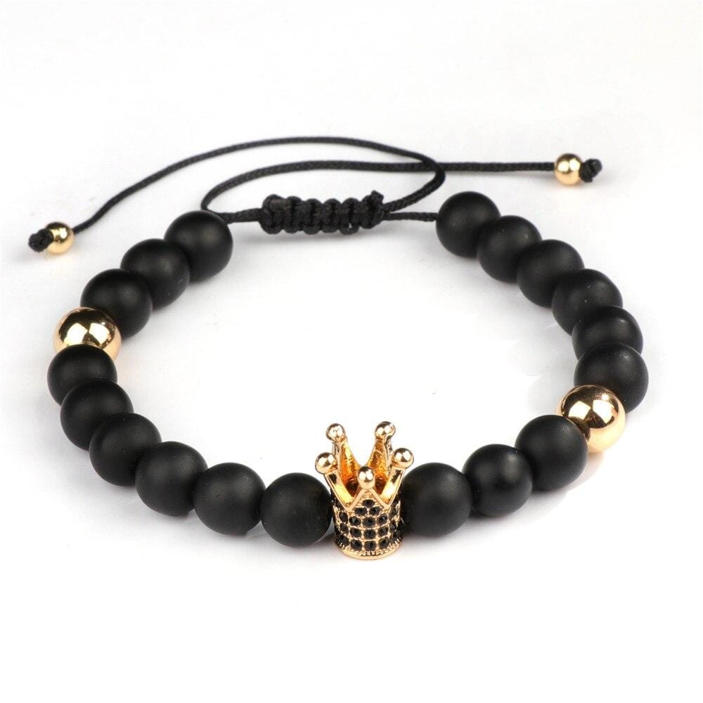 Bracelet en Perles Shamballa Couronne - Mon Bracelet Homme