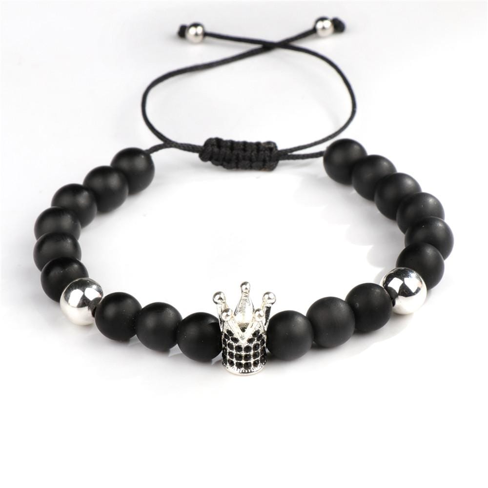 Bracelet en Perles Shamballa Couronne - Mon Bracelet Homme