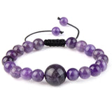 Bracelet en Pierre d'Améthyste Naturelle (Perle)