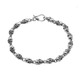 Bracelet Fin Tête De Mort en Argent Homme
