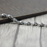 Bracelet Fin Tête De Mort en Argent Homme - Mon Bracelet Homme