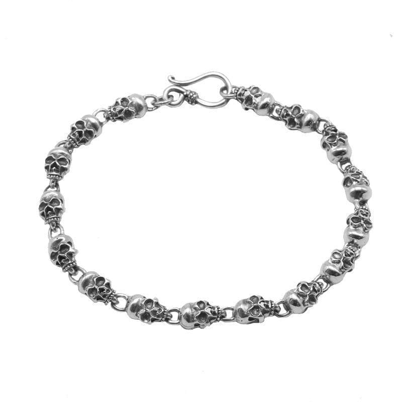 Bracelet Fin Tête De Mort en Argent Homme - Mon Bracelet Homme
