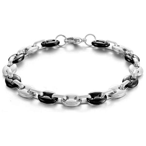 Bracelet Grain de Café Argent et Noir - Mon Bracelet Homme