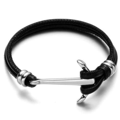 Bracelet Grande Ancre Homme en Cuir - Mon Bracelet Homme