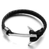 Bracelet Grande Ancre Homme en Cuir