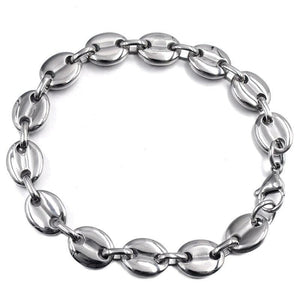 Bracelet Gros Grain de Café Argent - Mon Bracelet Homme