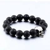 Bracelet Grosse Perle Tête de Mort en Pierre - Mon Bracelet Homme