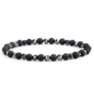 Bracelet Hématite 4Mm Discret pour Homme en Perles - Mon Bracelet Homme