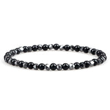 Bracelet Hématite 4Mm pour Homme en Perles