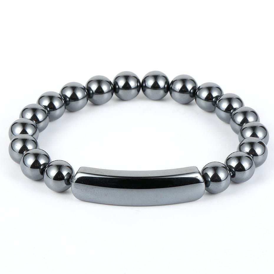 Bracelet Hématite En Perles Effet Miroir pour Homme - Mon Bracelet Homme