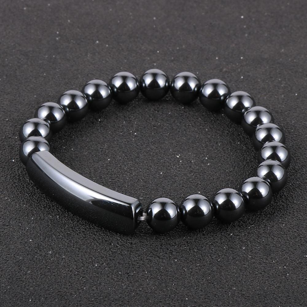 Bracelet Hématite En Perles Effet Miroir pour Homme - Mon Bracelet Homme