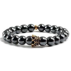 Bracelet Hématite Noire Aron pour Homme en Perles - Mon Bracelet Homme