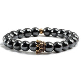 Bracelet Hématite Noire Aron pour Homme en Perles