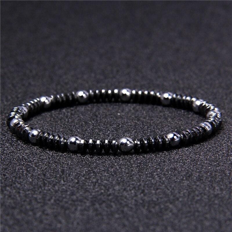 Bracelet Hématite Pierre Naturelle 4Mm Forrest pour Homme en Perles - Mon Bracelet Homme