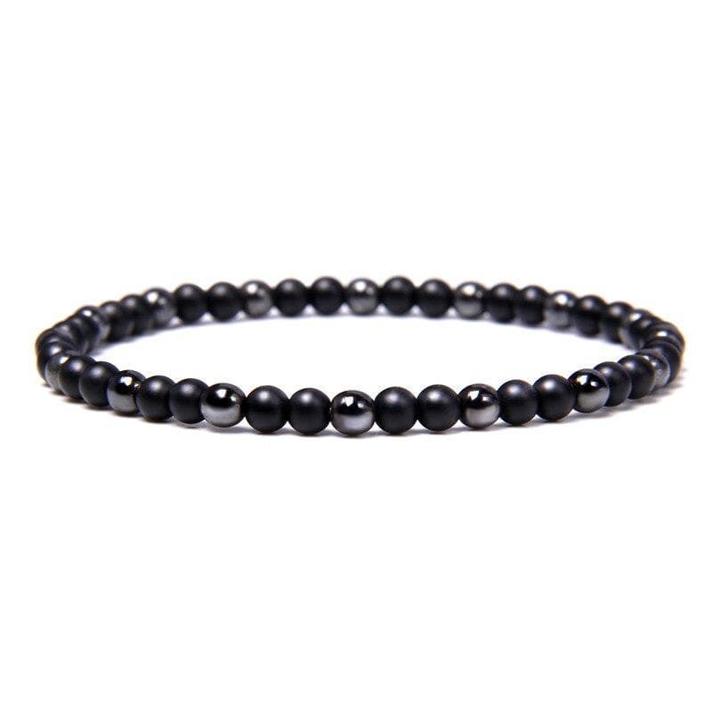 Bracelet Hématite Pierre Naturelle 4Mm Homme en Perles - Mon Bracelet Homme