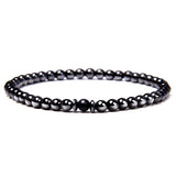 Bracelet Hématite Pierre Naturelle 4Mm pour Homme en Perles