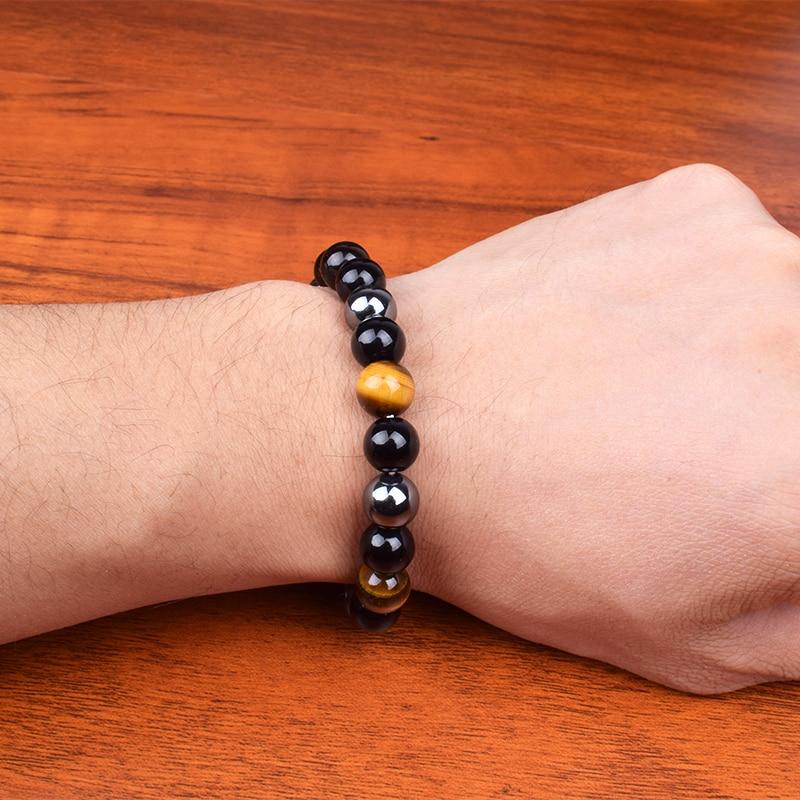 Bracelet Hématite Véritable Caleb pour Homme en Perles - Mon Bracelet Homme