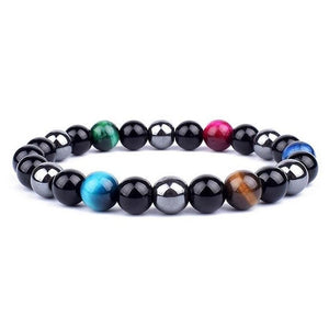 Bracelet Hématite Véritable Élastique pour Homme en Perles - Mon Bracelet Homme