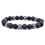 Bracelet Hématite Véritable pour Homme en Perles
