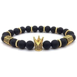 Bracelet Homme avec Couronne de couleur Or en Pierre - Mon Bracelet Homme