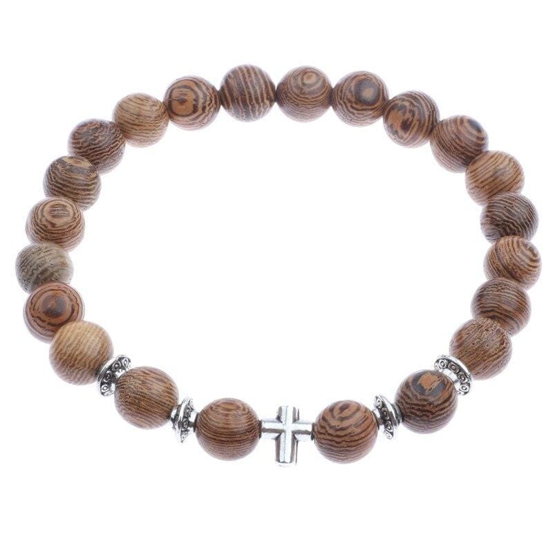 Bracelet Homme Bois Croix - Mon Bracelet Homme