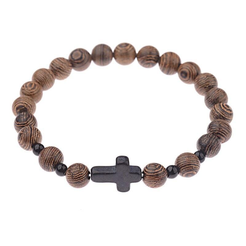Bracelet Homme Bois Croix - Mon Bracelet Homme