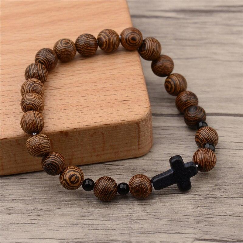 Bracelet Homme Bois Croix - Mon Bracelet Homme