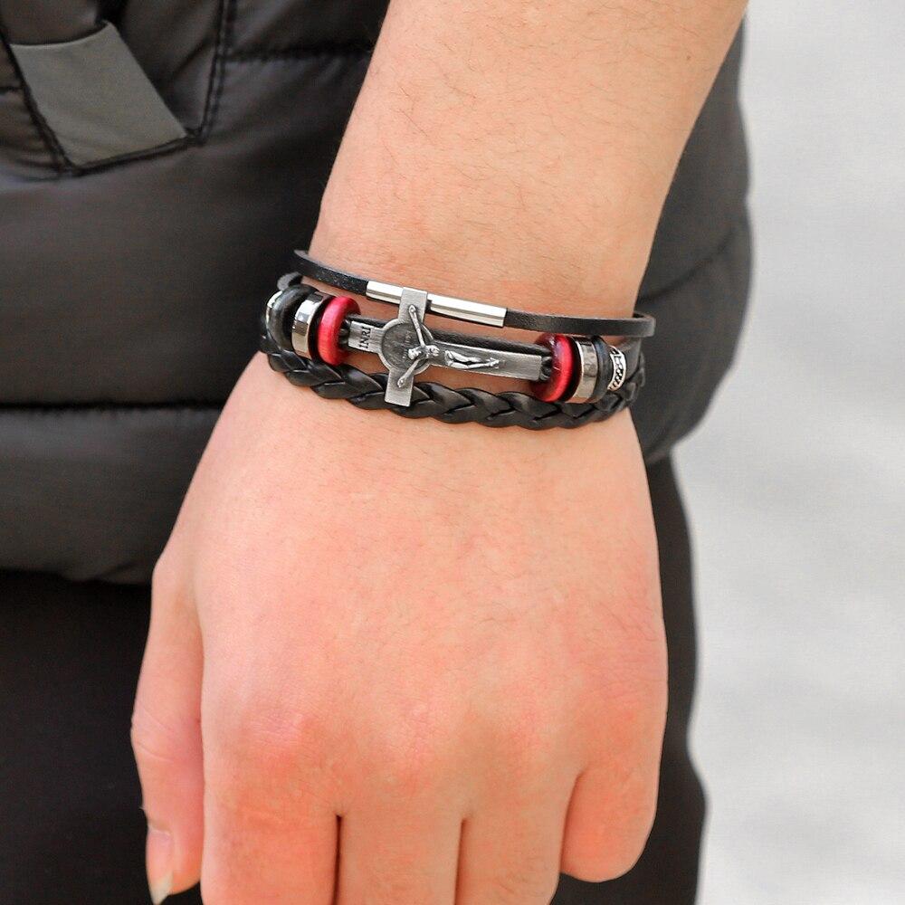 Bracelet Homme Croix Dorée Crucifix - Mon Bracelet Homme