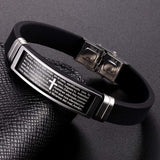 Bracelet Homme Croix et Bible Catholique en Silicone - Mon Bracelet Homme
