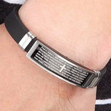 Bracelet Homme Croix et Bible Catholique en Silicone - Mon Bracelet Homme