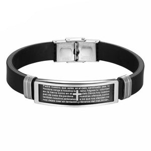 Bracelet Homme Croix et Bible Catholique en Silicone - Mon Bracelet Homme