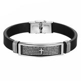 Bracelet Homme Croix et Bible Catholique en Silicone - Mon Bracelet Homme