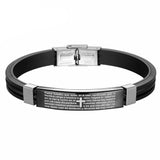 Bracelet Homme Croix et Bible Catholique en Silicone - Mon Bracelet Homme