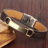 Bracelet Homme Croix et Bible en Cuir - Mon Bracelet Homme