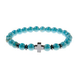Bracelet Homme Croix Turquoise en Pierre - Mon Bracelet Homme