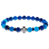 Bracelet Homme Croix Turquoise en Pierre - Mon Bracelet Homme