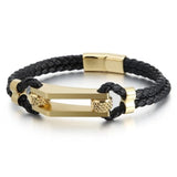 Bracelet Homme Cuir Tressé Luxe