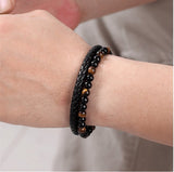 Bracelet Homme en Perles et en Cuir en Pierre - Mon Bracelet Homme