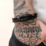 Bracelet Homme en Perles et en Cuir en Pierre - Mon Bracelet Homme