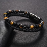 Bracelet Homme en Perles et en Cuir en Pierre - Mon Bracelet Homme