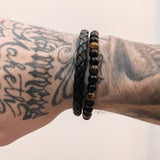 Bracelet Homme en Perles et en Cuir en Pierre - Mon Bracelet Homme