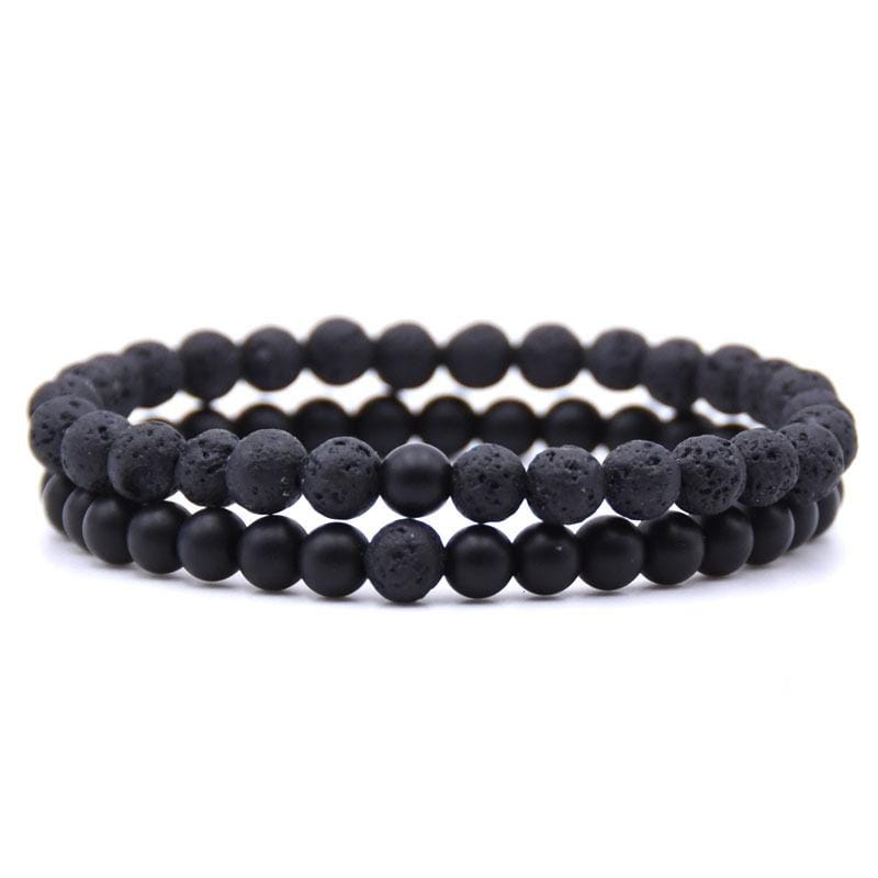 Bracelet Homme Fines Pierre de Lave en Perle - Mon Bracelet Homme