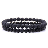 Bracelet Homme Fines Pierre de Lave en Perle