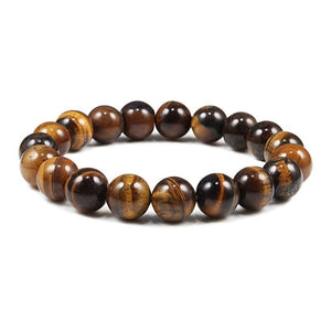 Bracelet Homme Grosses Perles en Œil-de-Tigre - Mon Bracelet Homme