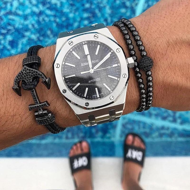 Bracelet Homme Luxe Ancre - Mon Bracelet Homme