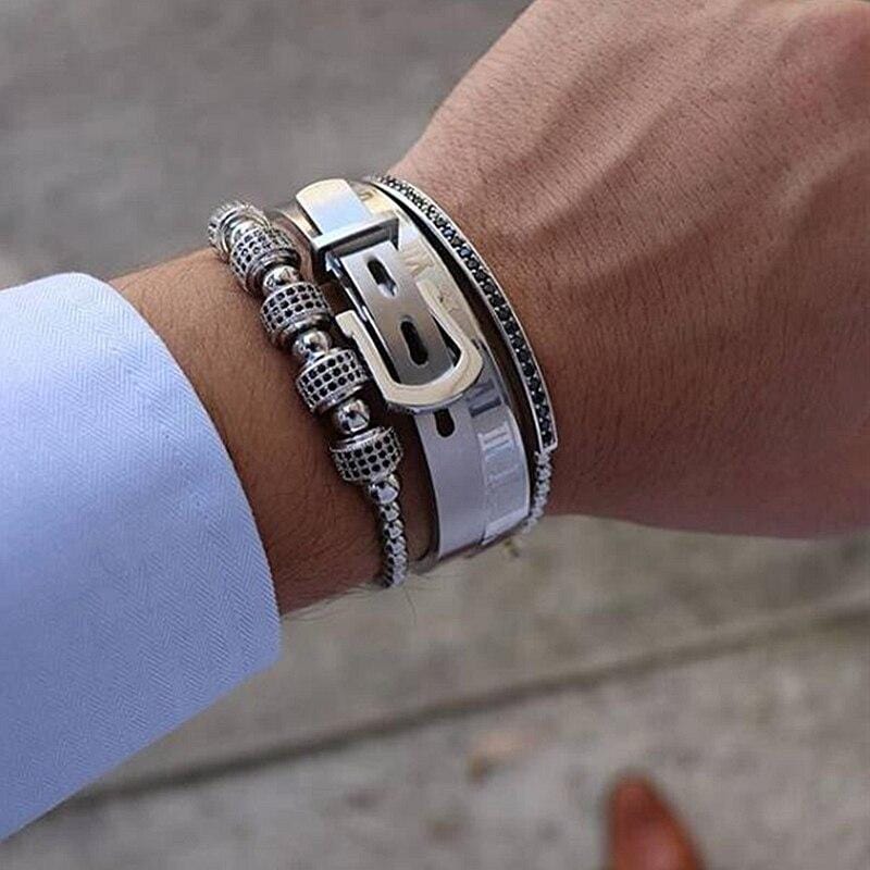 Bracelet Homme Luxe Or en Acier - Mon Bracelet Homme